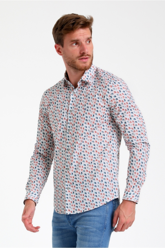 POPLIN STRETCH OVERHEMD 335539 102 ecru